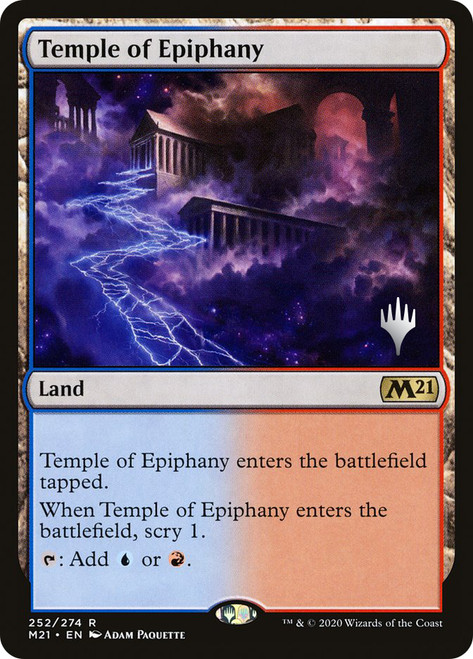Temple of Epiphany (Promo Pack) (Core Set 2021)\nPromo: Planeswalker Stamped\nSingle\nMagic The Gathering