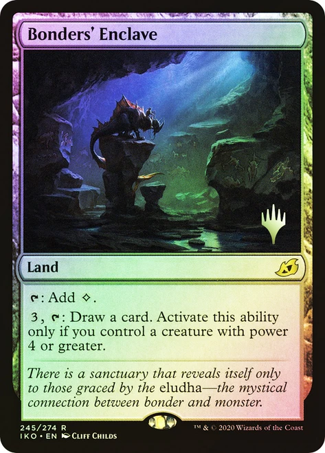 Bonders' Enclave (Promo Pack) (Ikoria: Lair of Behemoths)\nPromo: Planeswalker Stamped\nSingle\nMagic The Gathering