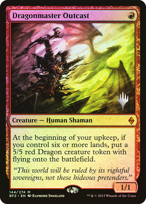 Dragonmaster Outcast (Promo Pack) (Battle for Zendikar)\nPromo: Planeswalker Stamped\nSingle\nMagic The Gathering