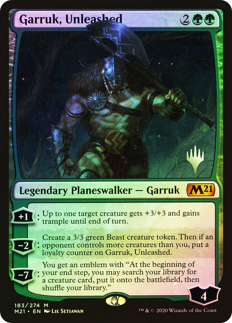 Garruk, Unleashed (Promo Pack) (Core Set 2021)\nPromo: Planeswalker Stamped\nSingle\nMagic The Gathering