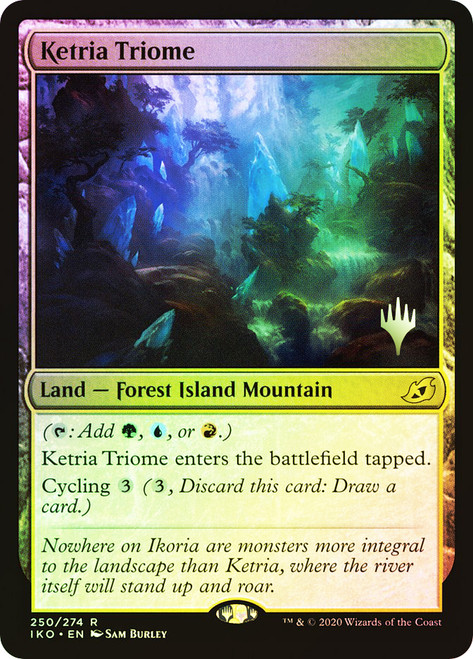 Ketria Triome (Promo Pack) (Ikoria: Lair of Behemoths)\nPromo: Planeswalker Stamped\nSingle\nMagic The Gathering