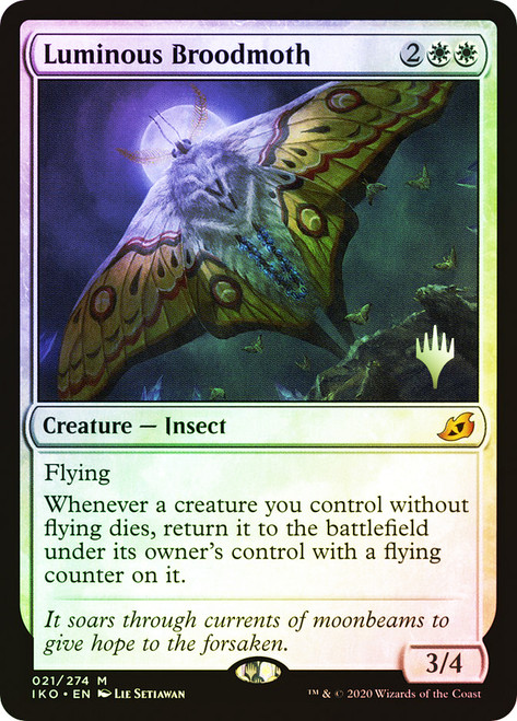 Luminous Broodmoth (Promo Pack) (Ikoria: Lair of Behemoths)\nPromo: Planeswalker Stamped\nSingle\nMagic The Gathering