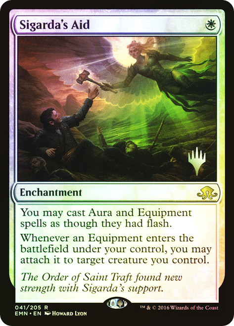 Sigarda's Aid (Promo Pack) (Eldritch Moon)\nPromo: Planeswalker Stamped\nSingle\nMagic The Gathering