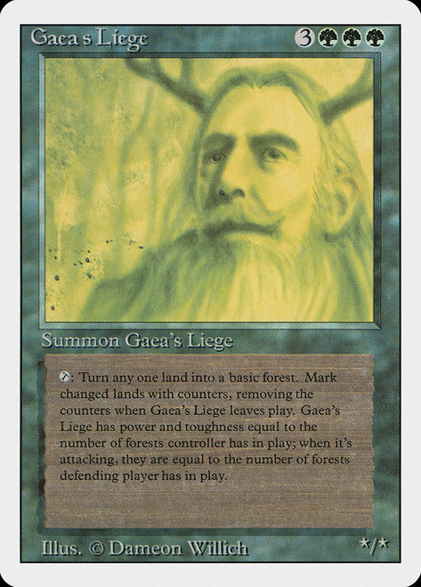 Gaea's Liege\n3rd Edition/Revised\nSingle\nMagic The Gathering