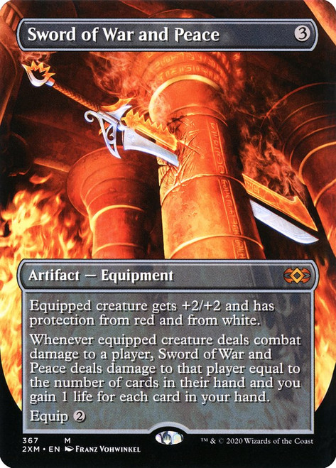 Sword of War and Peace (Borderless)\nDouble Masters - Variants\nSingle\nMagic The Gathering