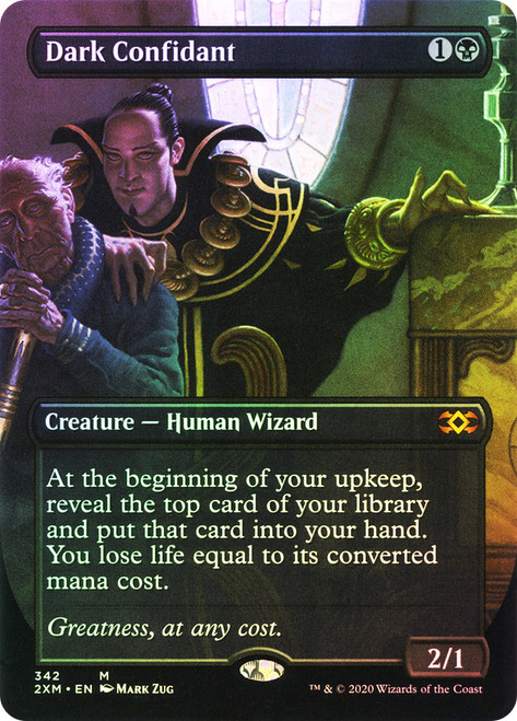 Dark Confidant (Borderless)\nDouble Masters - Variants\nSingle\nMagic The Gathering