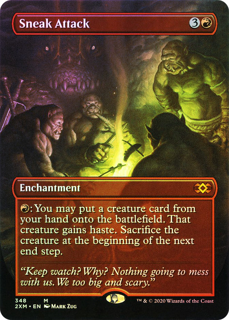 Sneak Attack (Borderless)\nDouble Masters - Variants\nSingle\nMagic The Gathering