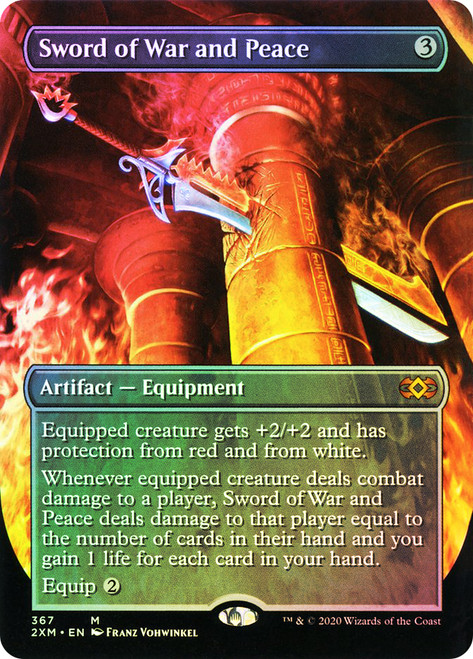 Sword of War and Peace (Borderless)\nDouble Masters - Variants\nSingle\nMagic The Gathering