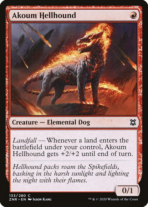 Akoum Hellhound\nZendikar Rising\nSingle\nMagic The Gathering
