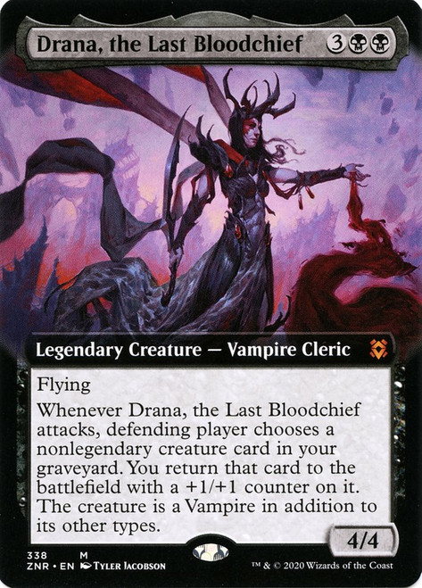 Drana, the Last Bloodchief (Extended Art)\nZendikar Rising - Variants\nSingle\nMagic The Gathering