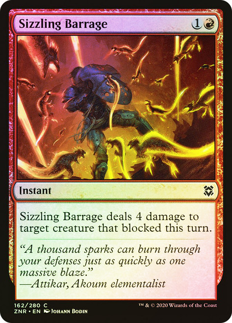 Sizzling Barrage\nZendikar Rising\nSingle\nMagic The Gathering