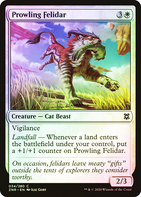 Prowling Felidar\nZendikar Rising\nSingle\nMagic The Gathering