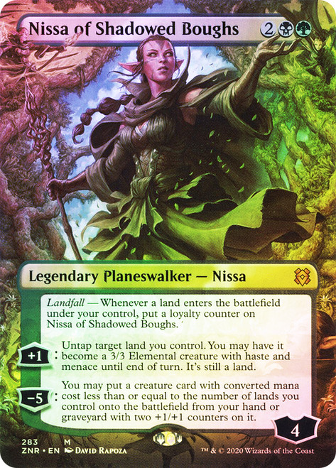 Nissa of Shadowed Boughs (Borderless)\nZendikar Rising - Variants\nSingle\nMagic The Gathering