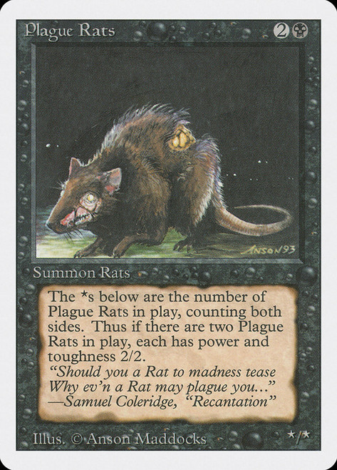 Plague Rats\n3rd Edition/Revised\nSingle\nMagic The Gathering