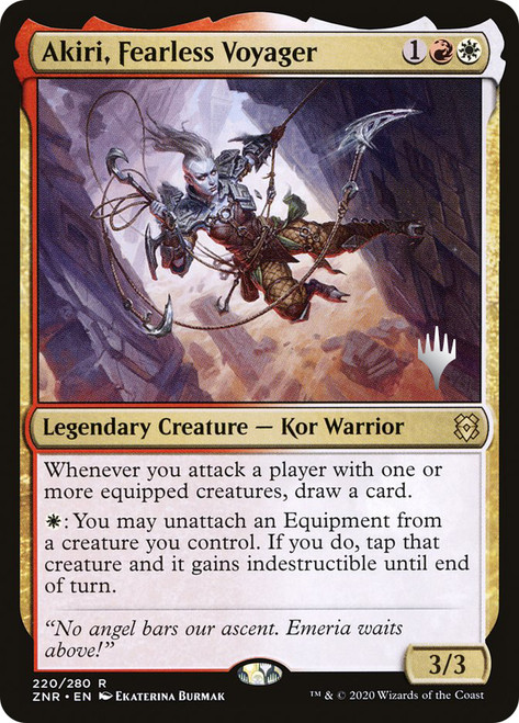 Akiri, Fearless Voyager (Promo Pack) (Zendikar Rising)\nPromo: Planeswalker Stamped\nSingle\nMagic The Gathering