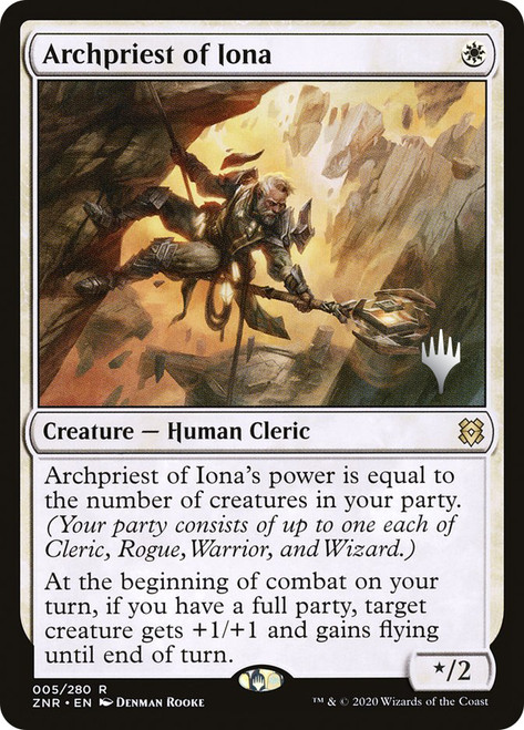 Archpriest of Iona (Promo Pack) (Zendikar Rising)\nPromo: Planeswalker Stamped\nSingle\nMagic The Gathering