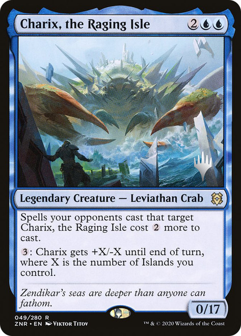 Charix, the Raging Isle (Promo Pack) (Zendikar Rising)\nPromo: Planeswalker Stamped\nSingle\nMagic The Gathering