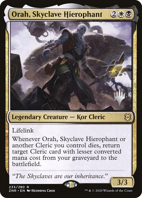 Orah, Skyclave Hierophant (Promo Pack) (Zendikar Rising)\nPromo: Planeswalker Stamped\nSingle\nMagic The Gathering