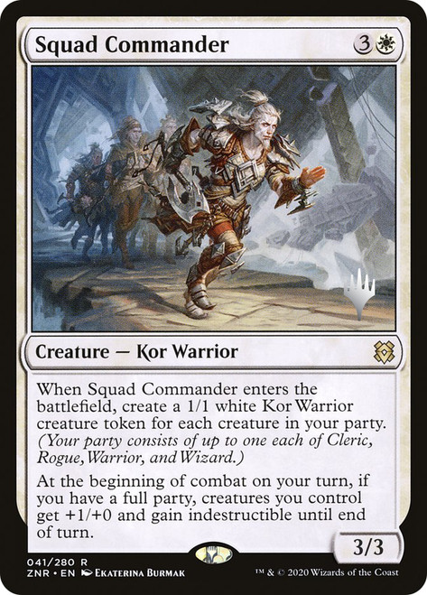Squad Commander (Promo Pack) (Zendikar Rising)\nPromo: Planeswalker Stamped\nSingle\nMagic The Gathering