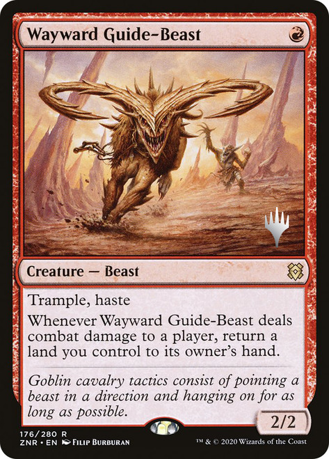 Wayward Guide-Beast (Promo Pack) (Zendikar Rising)\nPromo: Planeswalker Stamped\nSingle\nMagic The Gathering