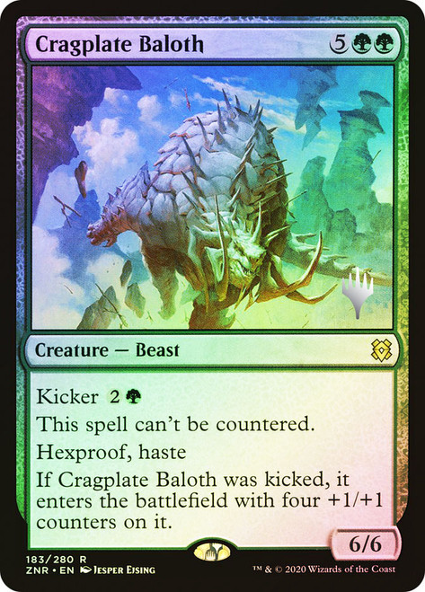 Cragplate Baloth (Promo Pack) (Zendikar Rising)\nPromo: Planeswalker Stamped\nSingle\nMagic The Gathering