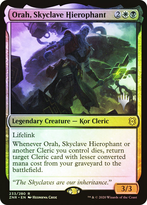 Orah, Skyclave Hierophant (Promo Pack) (Zendikar Rising)\nPromo: Planeswalker Stamped\nSingle\nMagic The Gathering