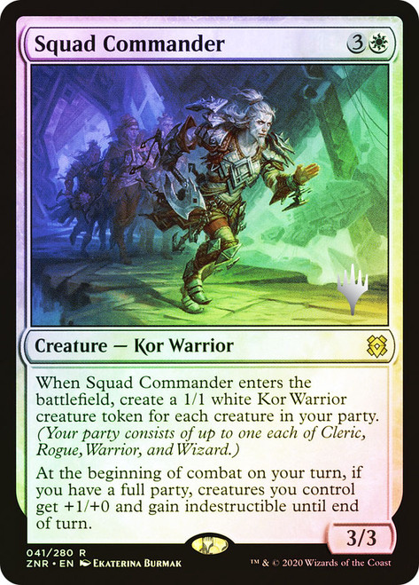 Squad Commander (Promo Pack) (Zendikar Rising)\nPromo: Planeswalker Stamped\nSingle\nMagic The Gathering