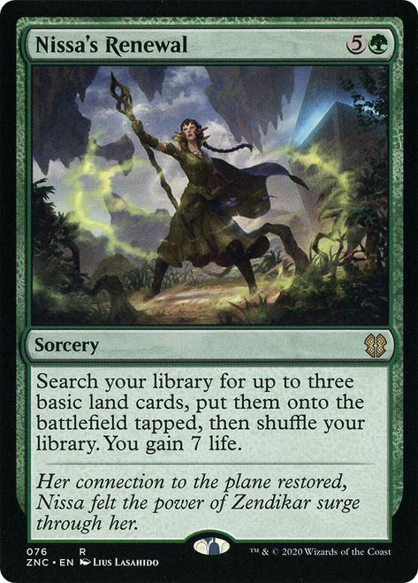 Nissa's Renewal\nZendikar Rising Commander\nSingle\nMagic The Gathering