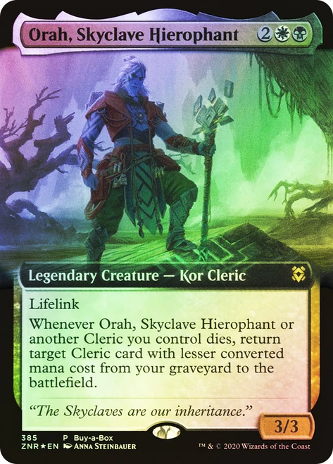 Orah, Skyclave Hierophant (Buy-a-Box) (Extended Art)\nPromo: General\nSingle\nMagic The Gathering