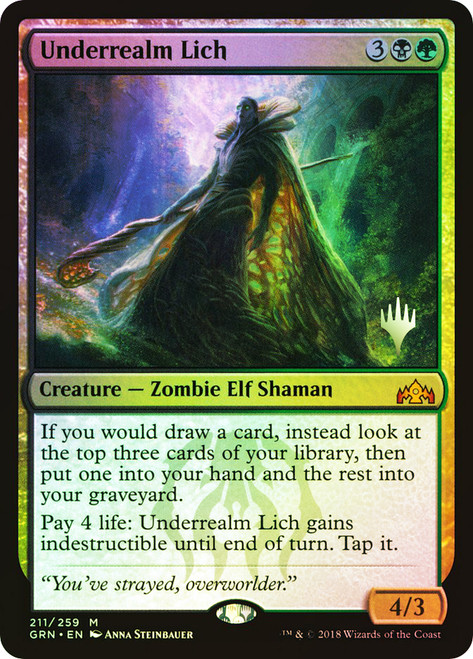 Underrealm Lich (Promo Pack) (Guilds of Ravnica)\nPromo: Planeswalker Stamped\nSingle\nMagic The Gathering
