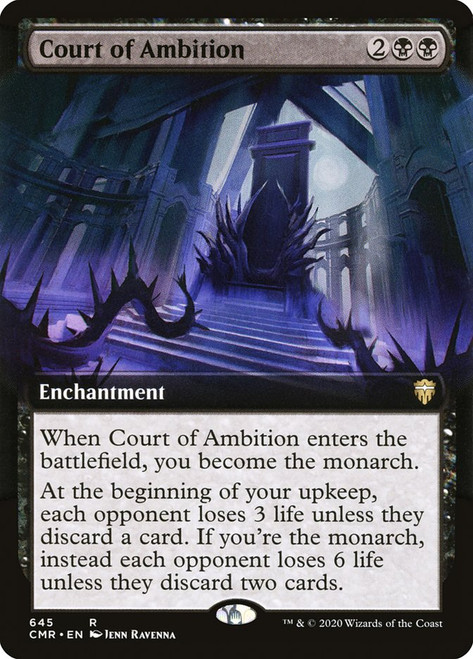 Court of Ambition (Extended Art)\nCommander Legends - Variants\nSingle\nMagic The Gathering
