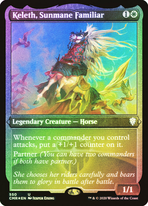 Keleth, Sunmane Familiar (Foil Etched)\nCommander Legends - Foil Etched\nSingle\nMagic The Gathering