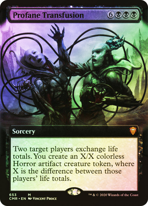 Profane Transfusion (Extended Art)\nCommander Legends - Variants\nSingle\nMagic The Gathering