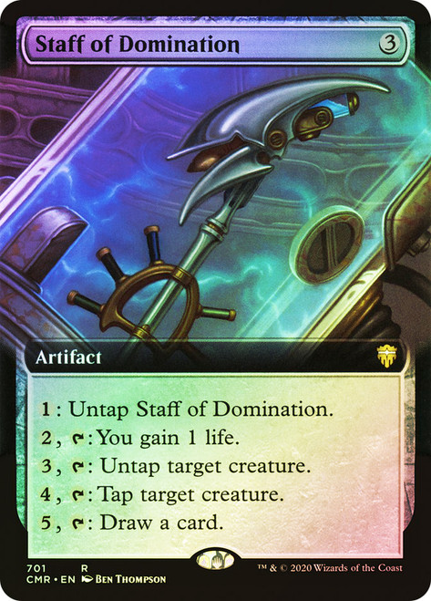 Staff of Domination (Extended Art)\nCommander Legends - Variants\nSingle\nMagic The Gathering