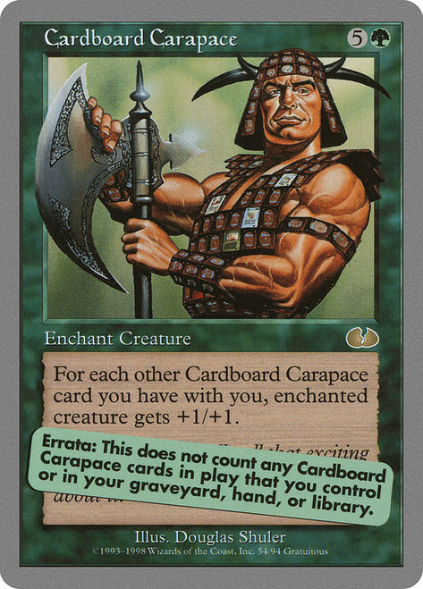 Cardboard Carapace\nUnglued\nSingle\nMagic The Gathering