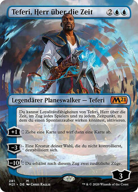 Teferi, Master of Time (Borderless)\nCore Set 2021 - Variants - German\nSingle\nMagic The Gathering