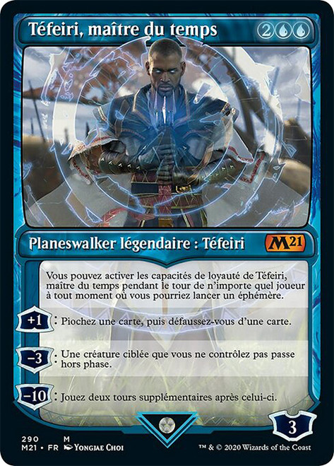Teferi, Master of Time (#290) (Showcase)\nCore Set 2021 - Variants - French\nSingle\nMagic The Gathering