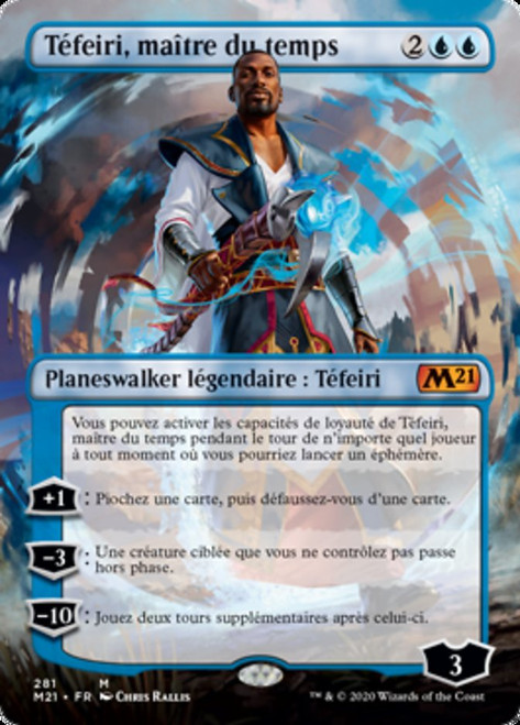 Teferi, Master of Time (#291) (Showcase)\nCore Set 2021 - Variants - French\nSingle\nMagic The Gathering