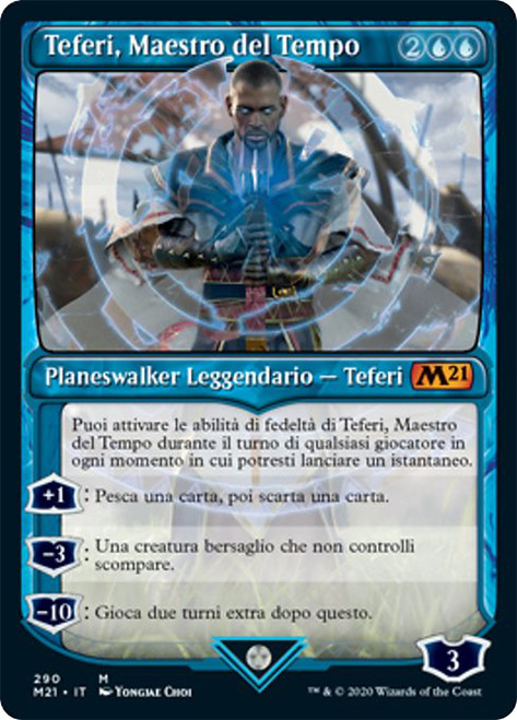 Teferi, Master of Time (#290) (Showcase)\nCore Set 2021 - Variants - Italian\nSingle\nMagic The Gathering