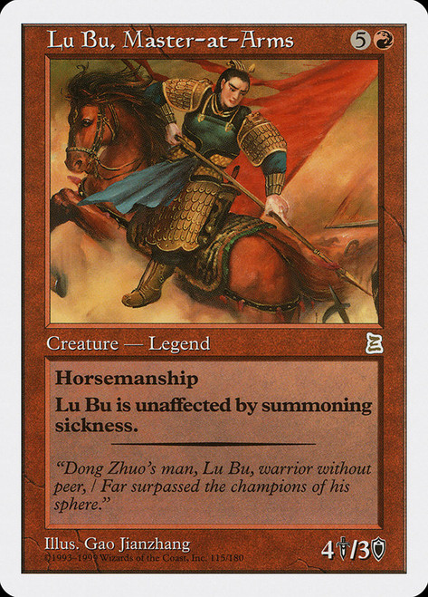 Lu Bu, Master-at-Arms\nPortal: Three Kingdoms\nSingle\nMagic The Gathering