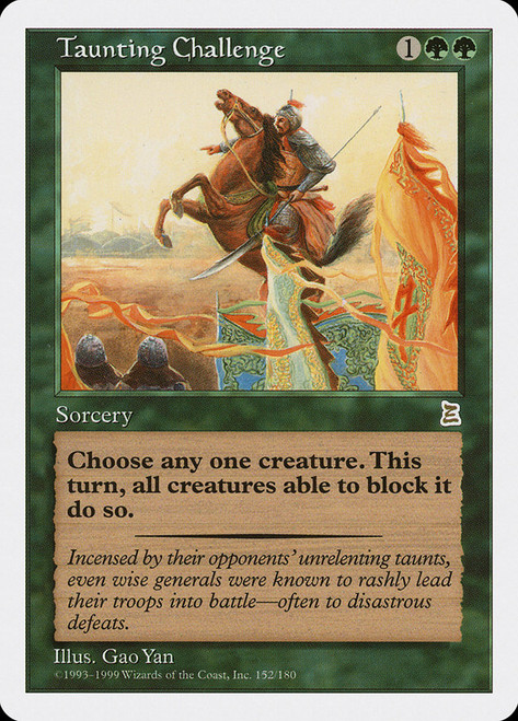 Taunting Challenge\nPortal: Three Kingdoms\nSingle\nMagic The Gathering