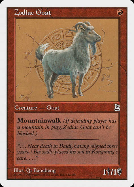 Zodiac Goat\nPortal: Three Kingdoms\nSingle\nMagic The Gathering