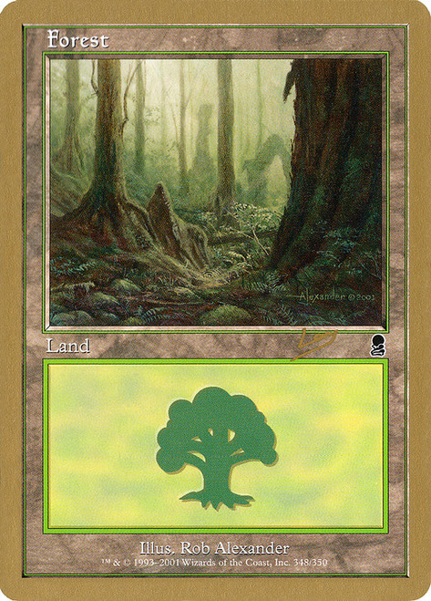 Forest (2002 Raphael Levy) (Odyssey) (#348) (Not Tournament Legal)\nWorld Championship\nSingle\nMagic The Gathering
