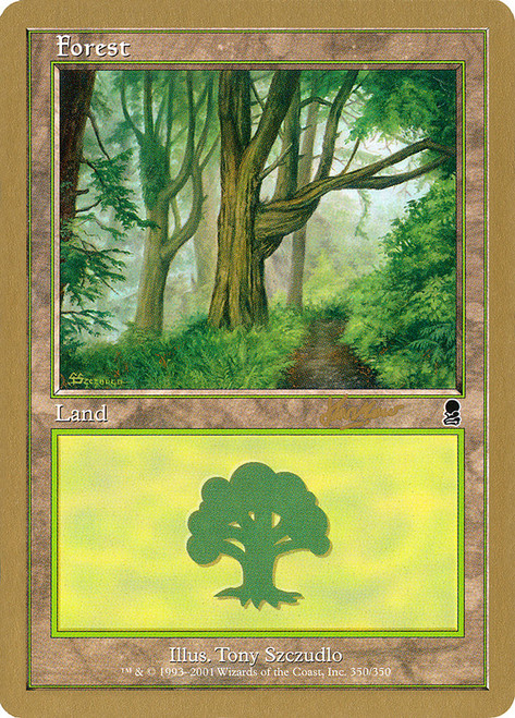 Forest (2002 Sim Han How) (Odyssey) (#350) (Not Tournament Legal)\nWorld Championship\nSingle\nMagic The Gathering