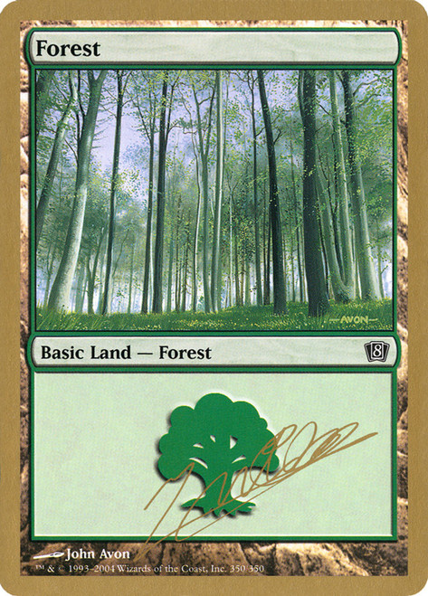 Forest (2004 Julien Nuijten) (8th Edition) (#350) (Not Tournament Legal)\nWorld Championship\nSingle\nMagic The Gathering
