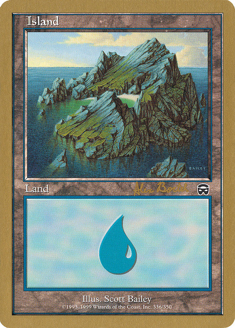 Island (2001 Alex Borteh) (Mercadian Masques) (#336) (Not Tournament Legal)\nWorld Championship\nSingle\nMagic The Gathering