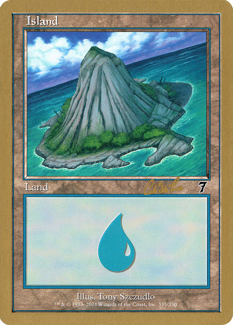 Island (2002 Carlos Romao) (7th Edition) (#335) (Not Tournament Legal)\nWorld Championship\nSingle\nMagic The Gathering