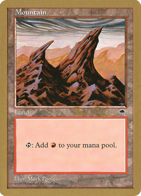 Mountain (1998 Ben Rubin) (Tempest) (B) (Not Tournament Legal)\nWorld Championship\nSingle\nMagic The Gathering