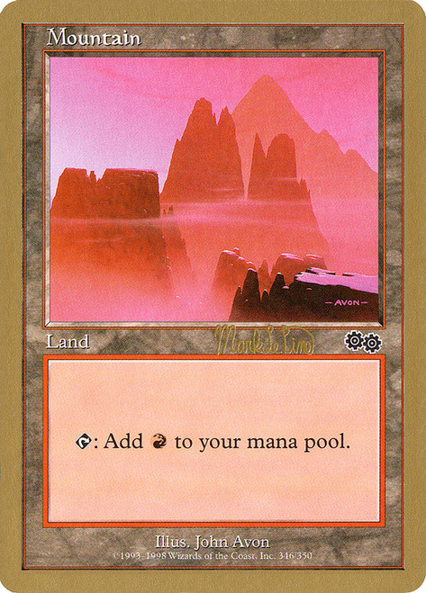 Mountain (1999 Mark Le Pine) (Urza's Saga) (#346) (Not Tournament Legal)\nWorld Championship\nSingle\nMagic The Gathering