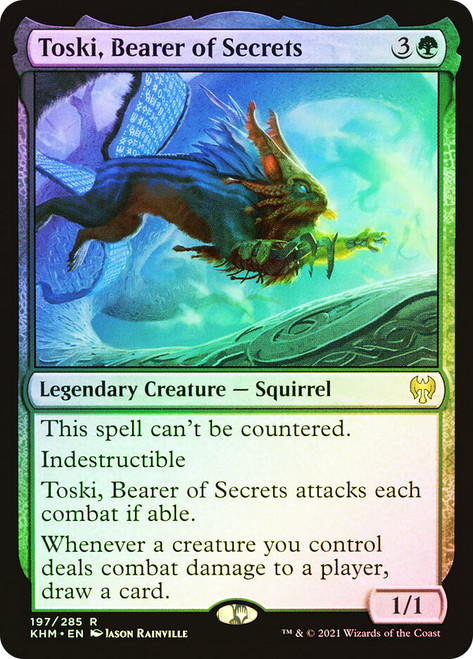 Toski, Bearer of Secrets\nKaldheim\nSingle\nMagic The Gathering